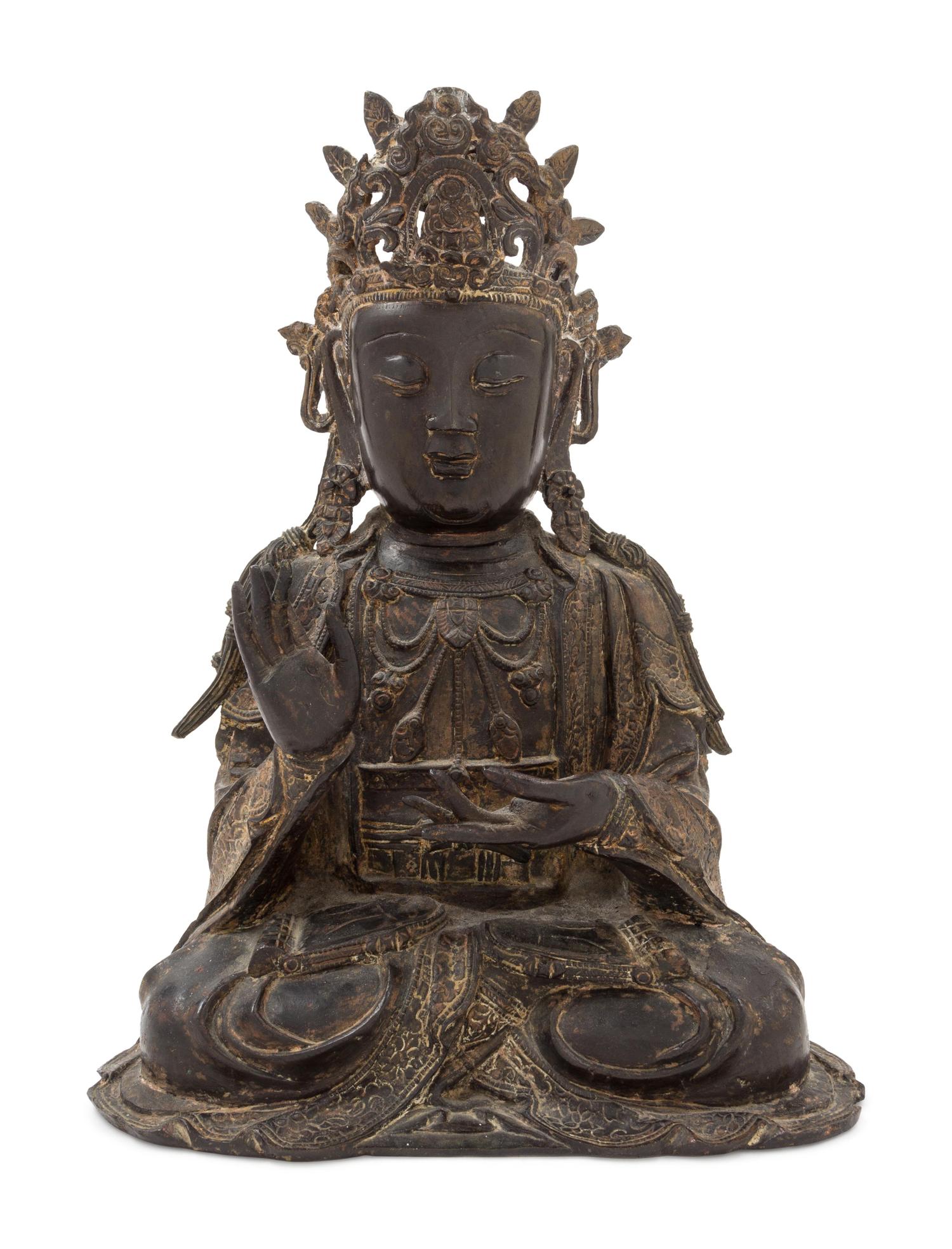 A Bronze Figure of Seated Guanyin