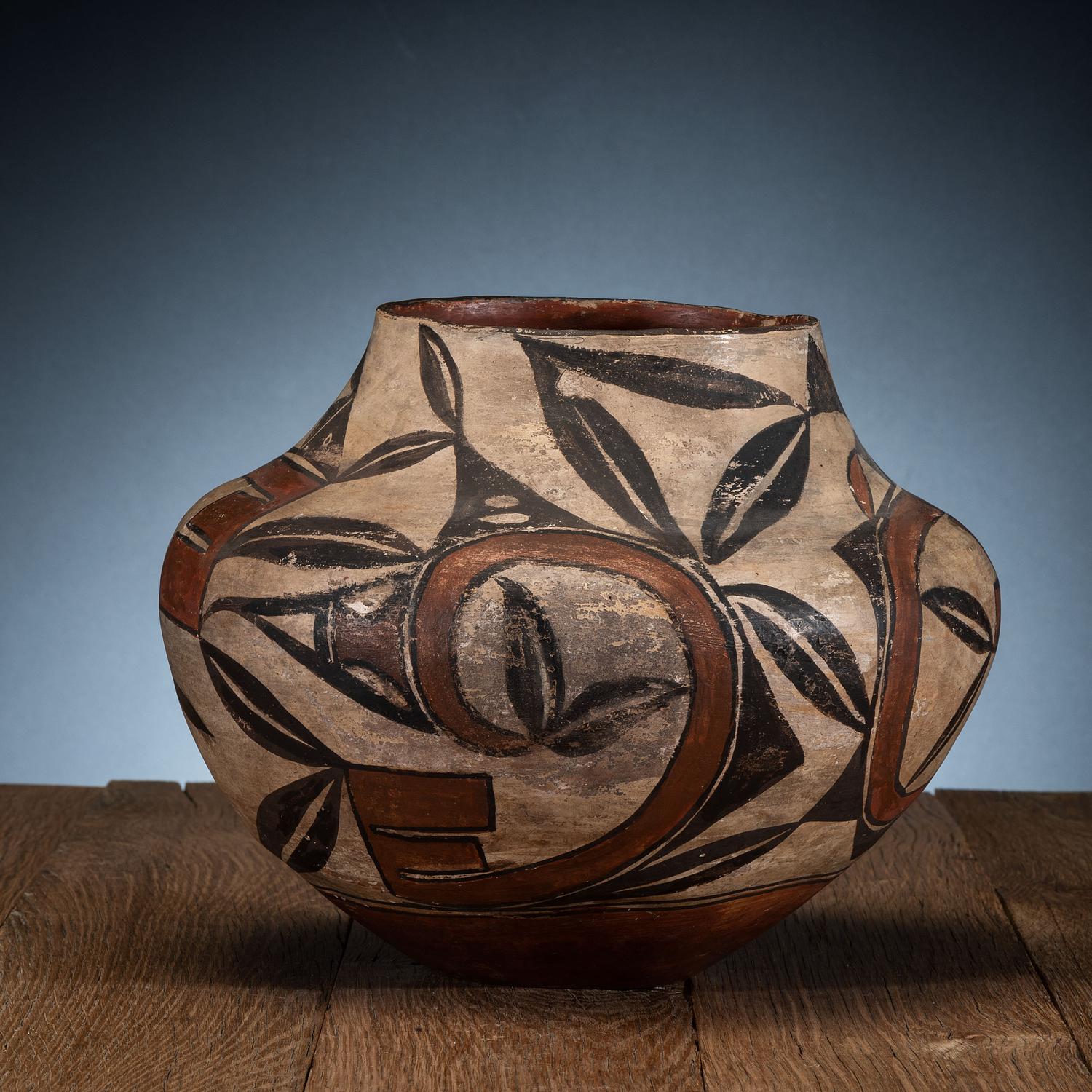 Acoma / Laguna Polychrome Painted Pottery Jar