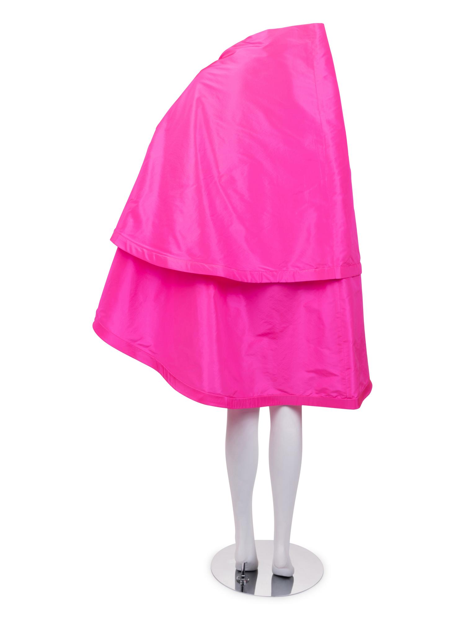 Unlabeled Haute Couture Tiered Cape with Bow, Attributed to Pierre Cardin, 1980s