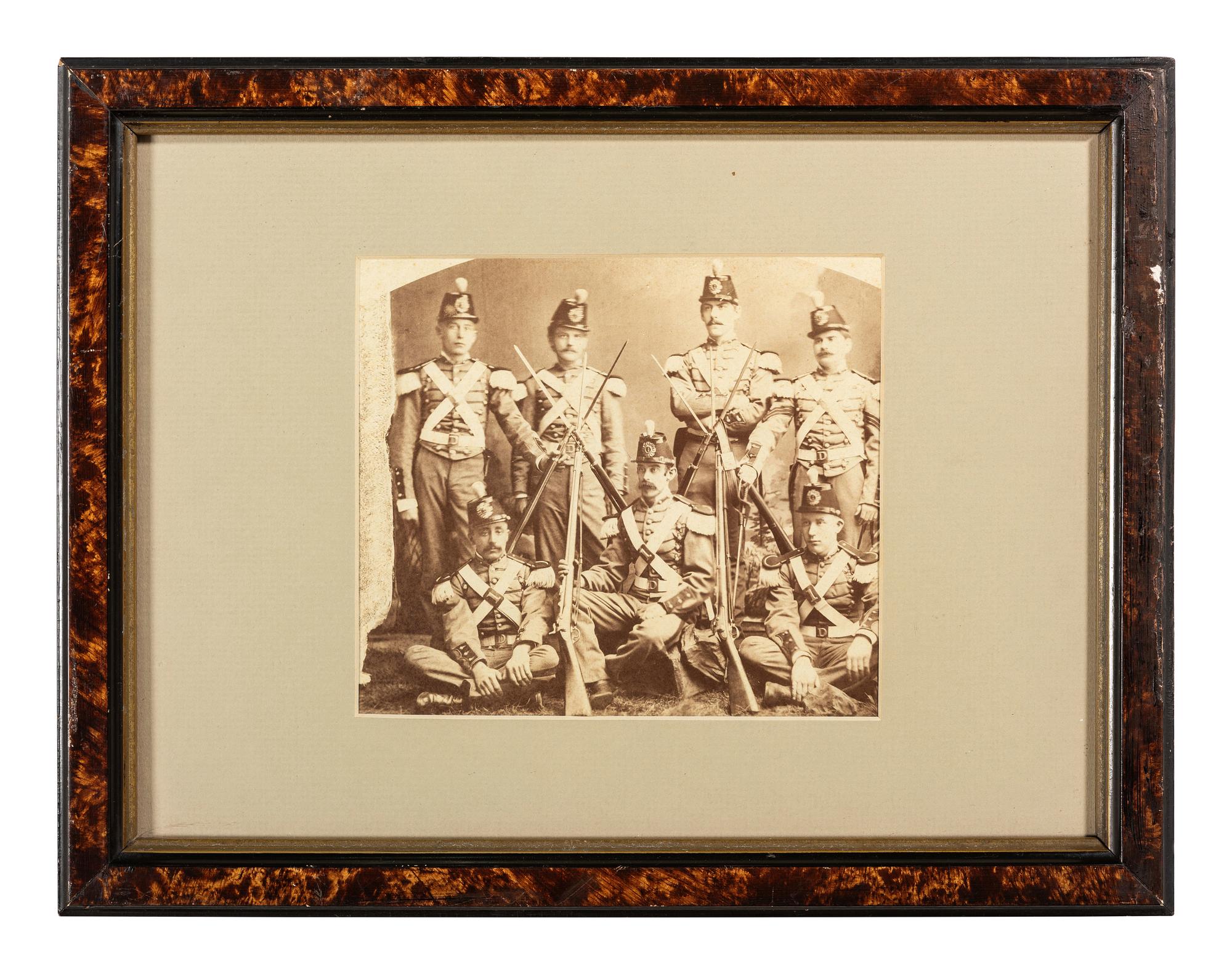 [MILITARIA]. 2 albumen photographs of New York and Michigan Militias.