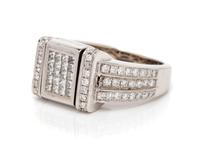 A 14 Karat White Gold, Irradiated Diamond and Diamond Ring,