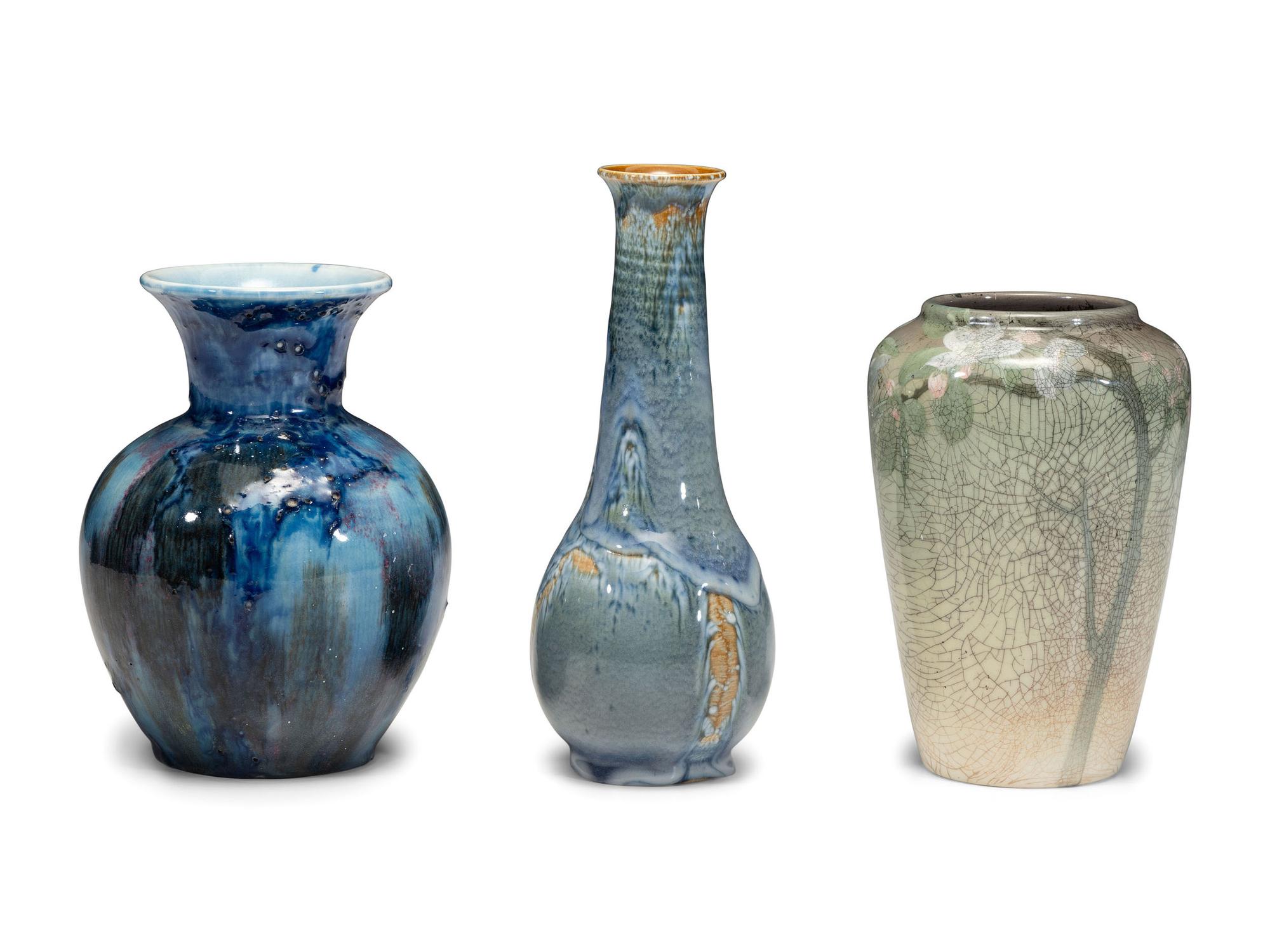Three Artist Decorated Rookwood Pottery Vases