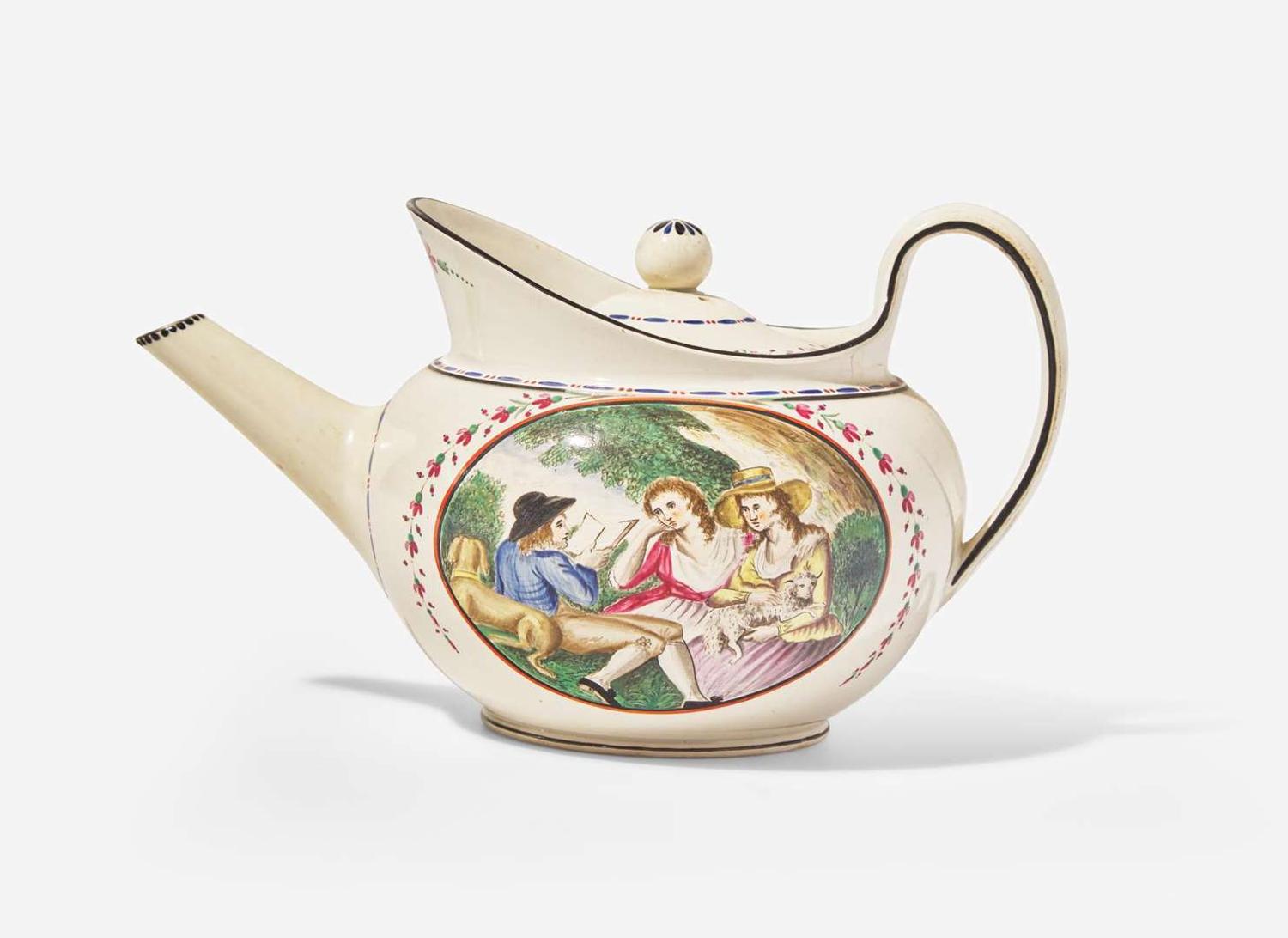 A Wedgwood Pearlware Parapet Teapot, UK, circa 1790-5