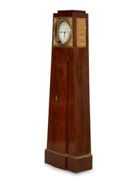A Biedermeier Mahogany and Gilt Bronze Obelisk Clock