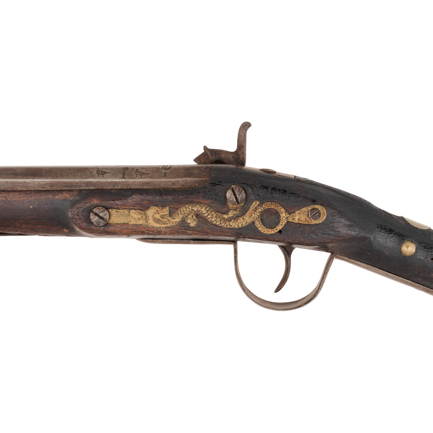 Percussion Altered Tack Decorated Chief's Grade Northwest Trade Gun by Tryon