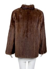 Brown Sable Collarless Fur Coat, 1980's