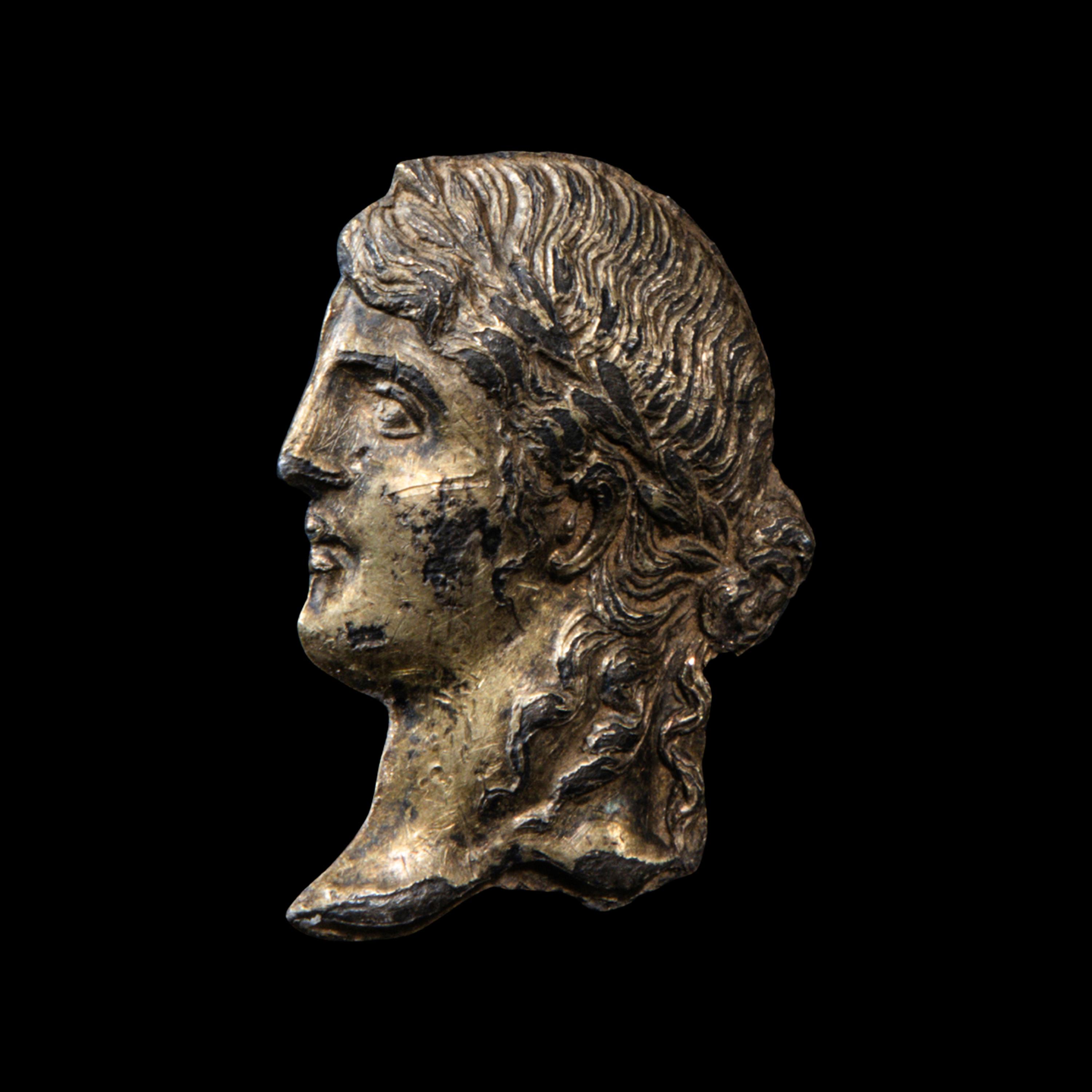 A Greek Gilt-Silver Apollo Appliqué