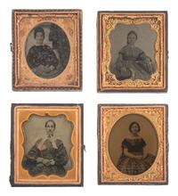 [EARLY PHOTOGRAPHY]. 57 sixth and ninth plate ambrotypes and tintypes of men and women.