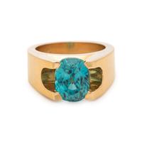 YELLOW GOLD AND ZIRCON RING