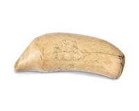 A Large Scrimshaw Whale Tooth Worked On The Whaler Atlantic