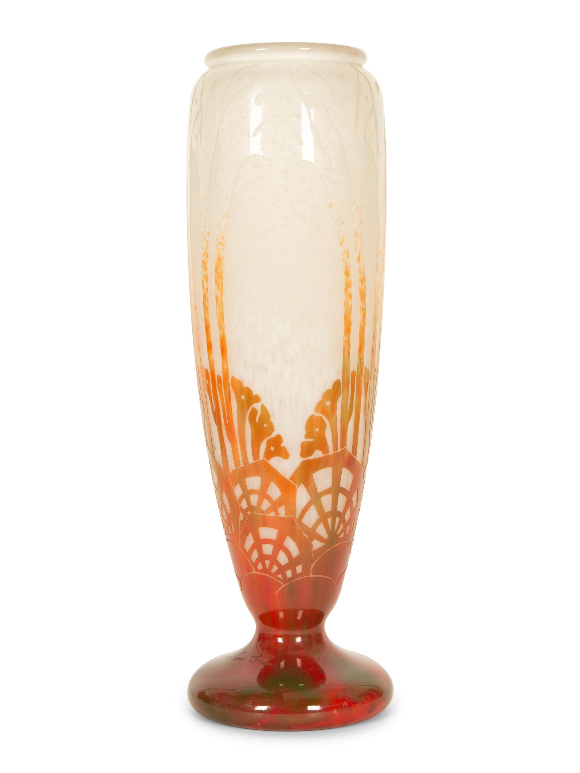 A Le Verre Français Algues Cameo Glass Vase
