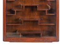 A Pair of Chinese Carved Hardwood Vitrine Cabinets