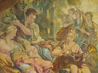A Large Italian Painted Tapestry Depicting Diana The Huntress