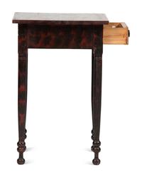 A Classical Grain and Yellow Paint-Decorated Poplar One-Drawer Workstand, 19th Century