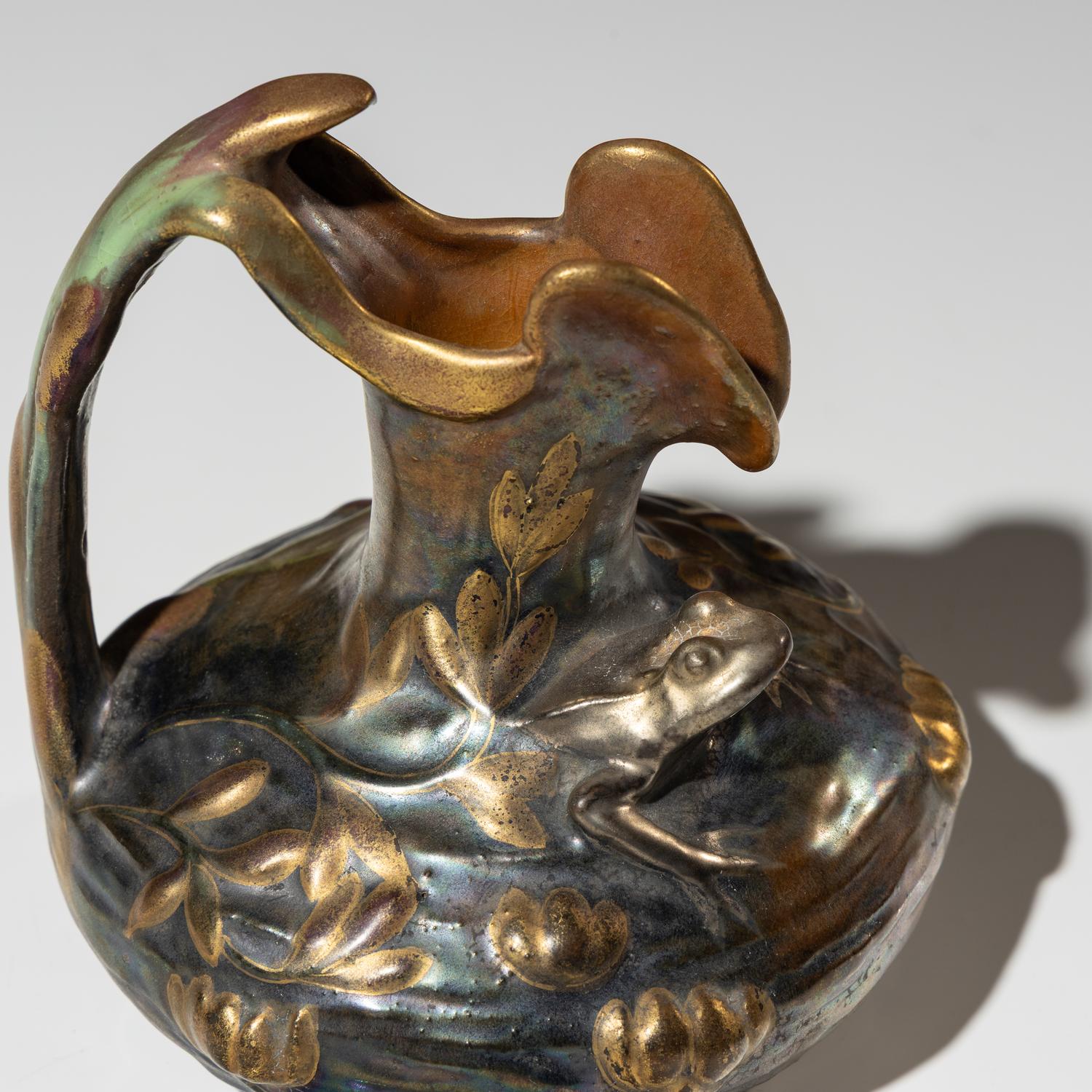 Ceramic frog pitcher, c. 1900