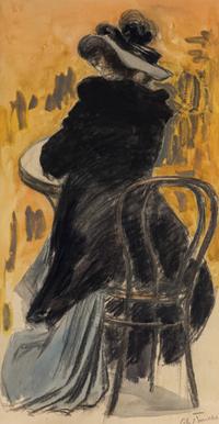 Femme au café