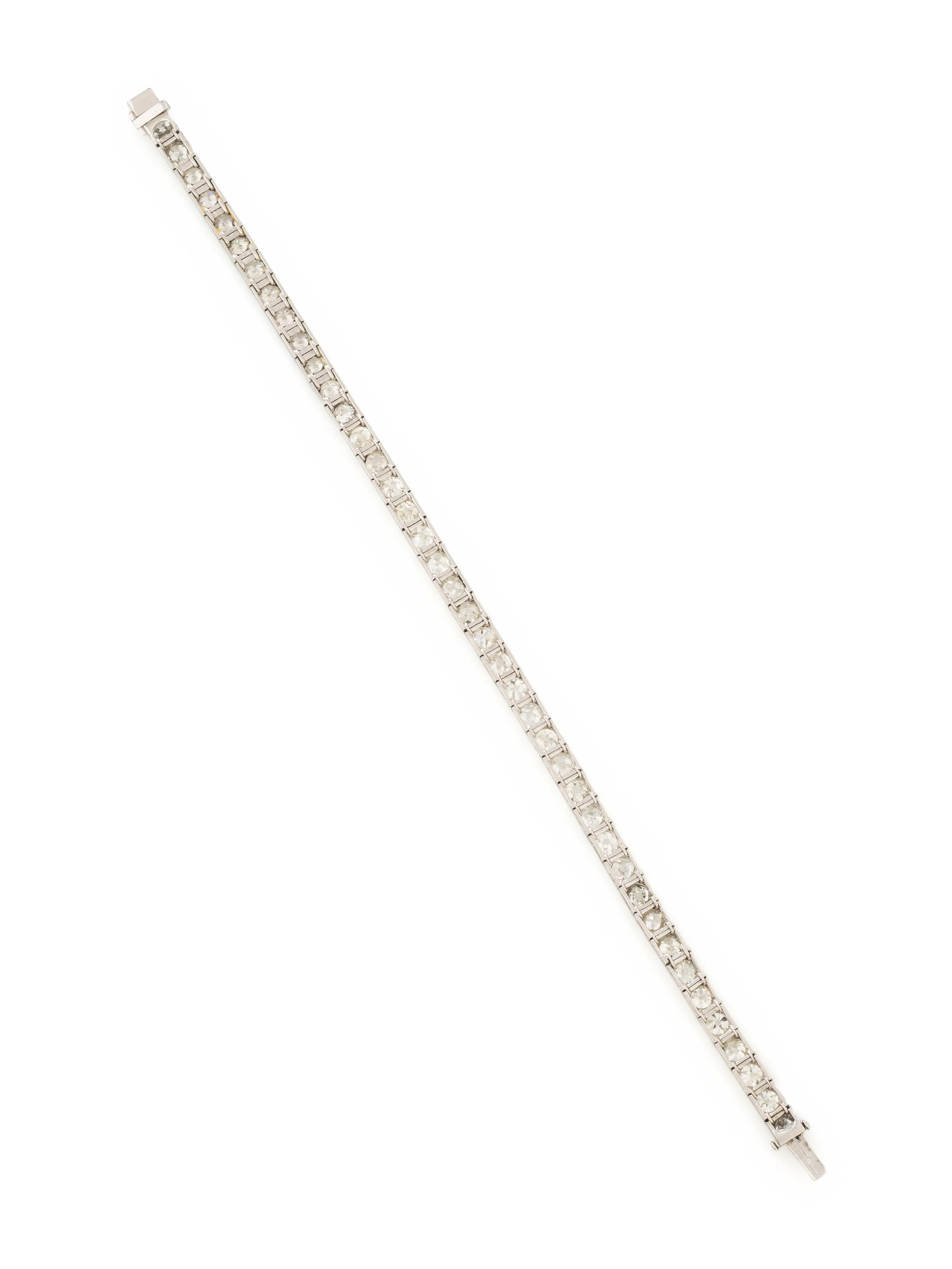 DIAMOND AND PLATINUM LINE BRACELET