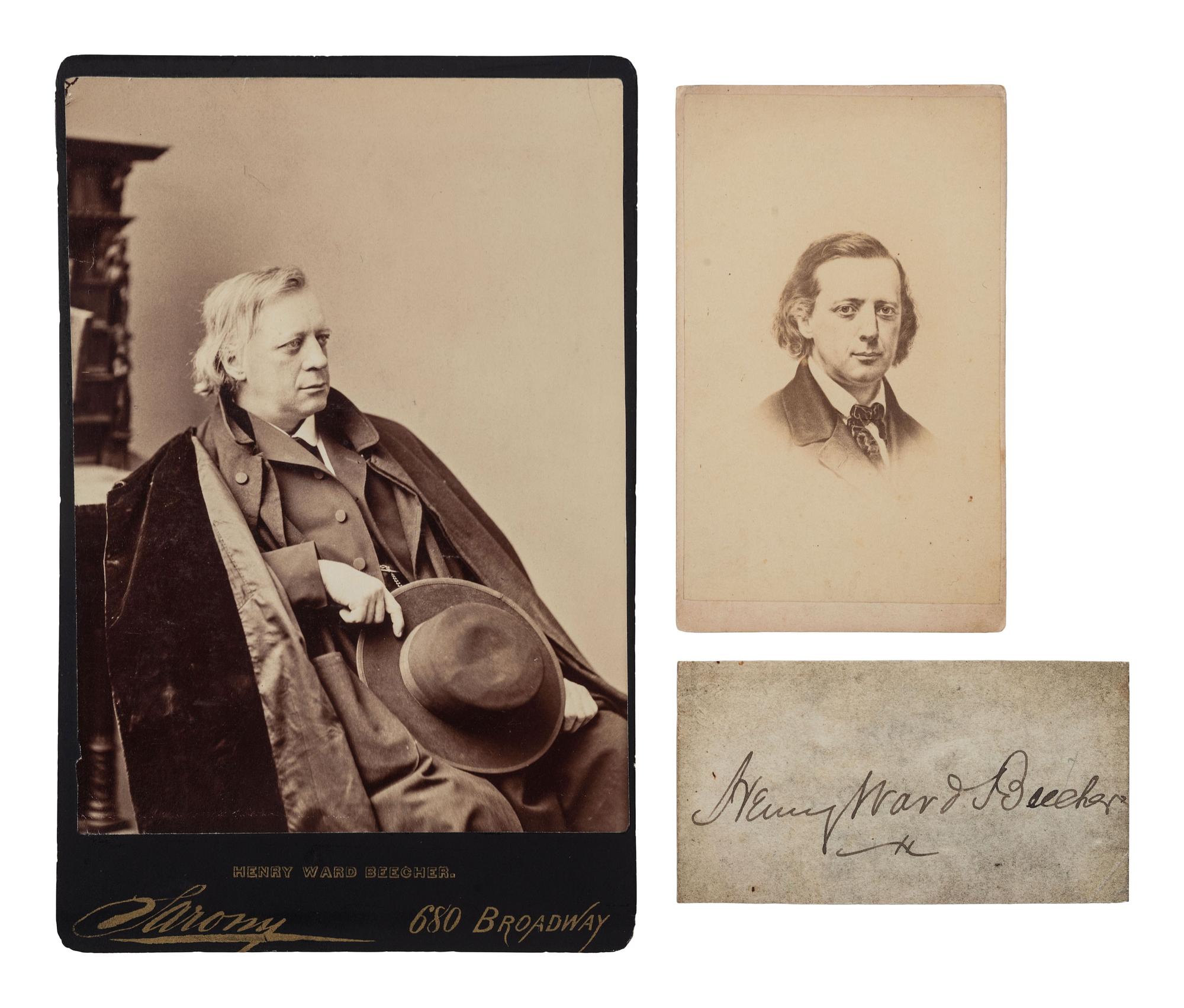 [ENSLAVEMENT & ABOLITION]. A group of 11 items related to abolitionists including William Lloyd GARRISON, Wendell PHILLIPS, Gerrit SMITH, and Henry Ward BEECHER.