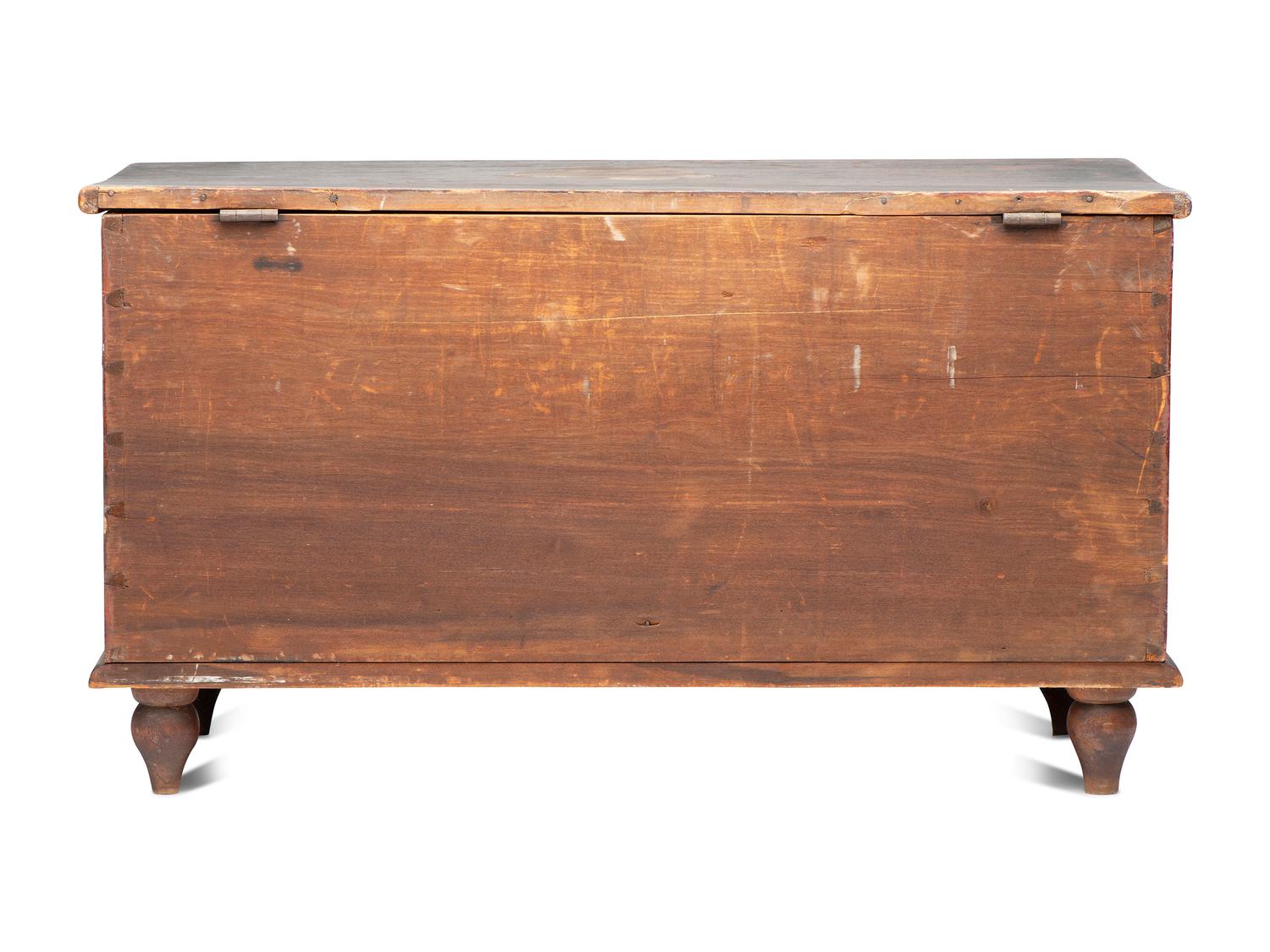 A Country Diminutive Grain Painted Poplar Blanket Chest