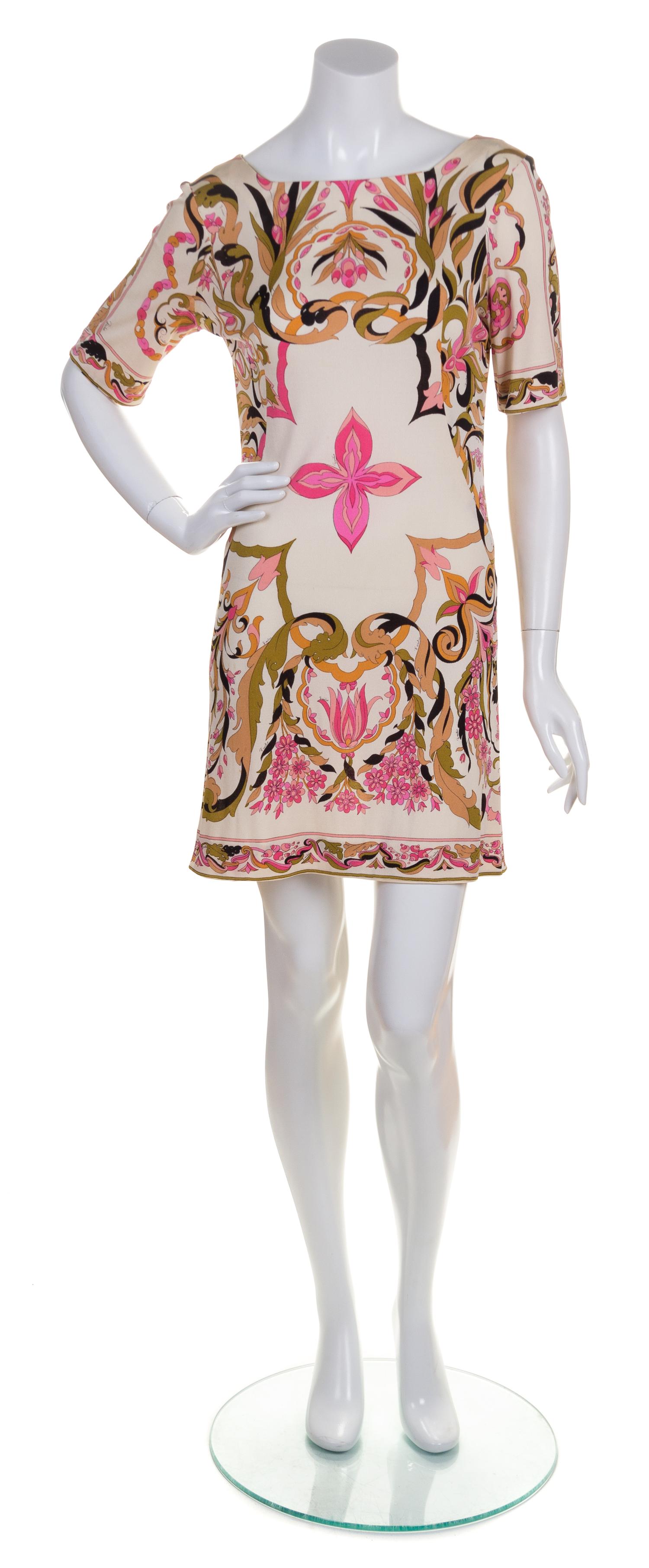 A Pucci Multicolor Silk Dress, Size 12.