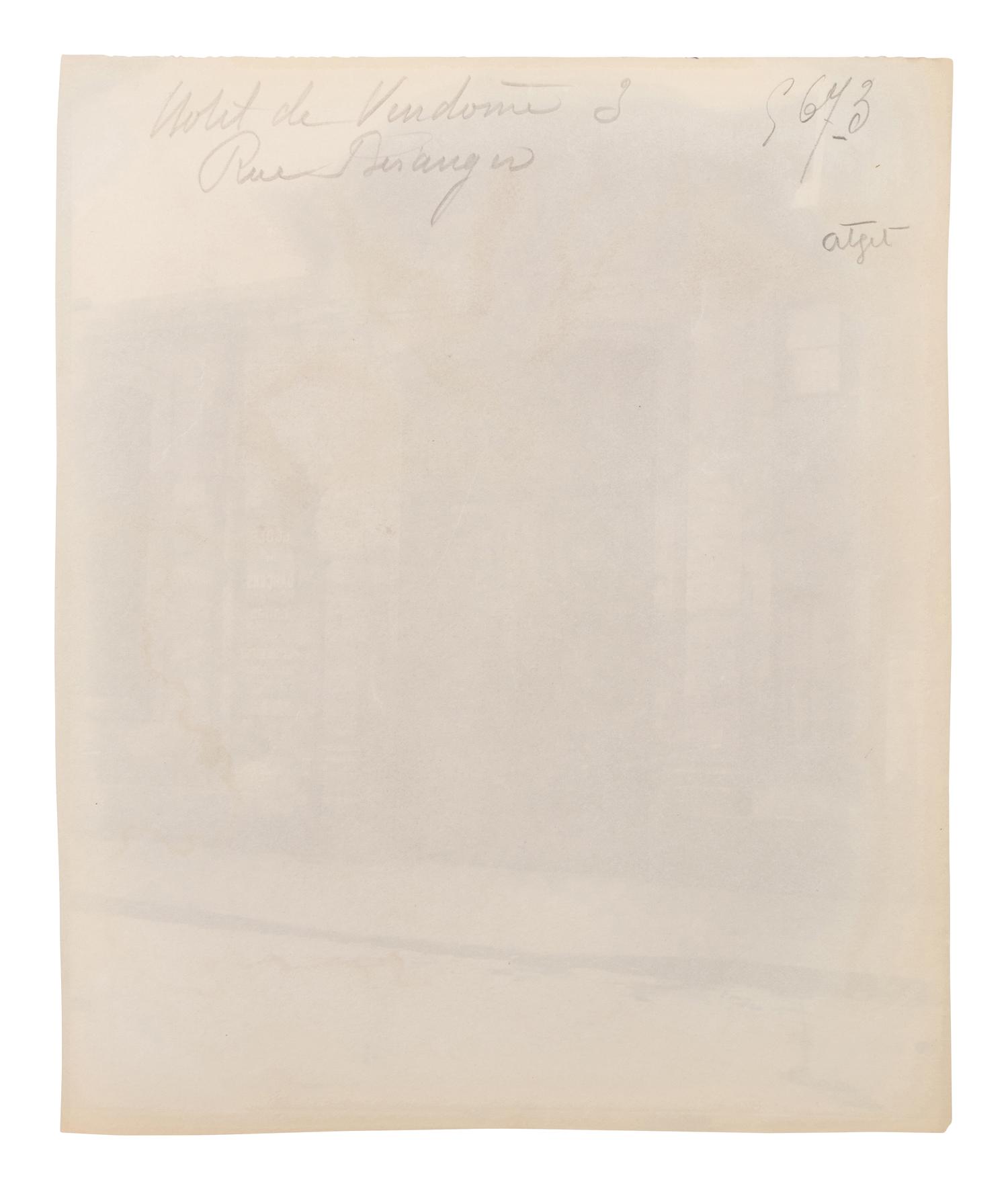 A group of five photographs ( Auberge du Compas d'Or, rue Montorgueil; Façade Saint-Lazare, faubourg Saint-Denis 107; Folie Thoinard, 9 rue Coq-Héron; Hôtel d'Imbercourt, 15 rue de l'Universite; Hôtel de Vendôme, rue Béranger 3 )
