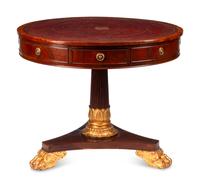 A Victorian Mahogany and Parcel Gilt "Rent" Table