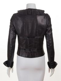 A Chanel Black Lambskin Leather Jacket, Size 38.