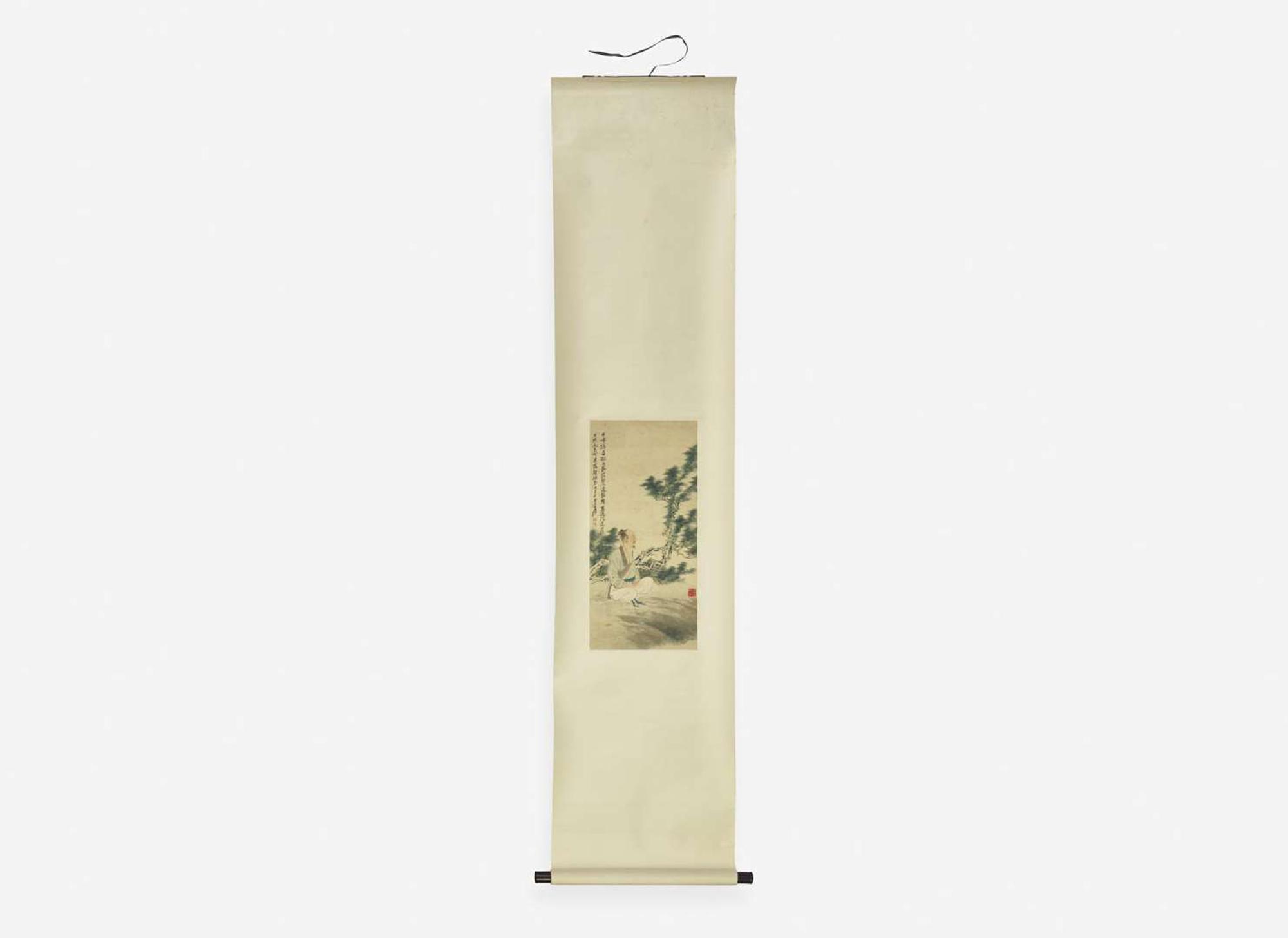 Zhang Daqian (Chinese, 1899-1983) Scholar Meditating in a Landscape, 1948 張大千（1899-1983）高士靜思圖 1948