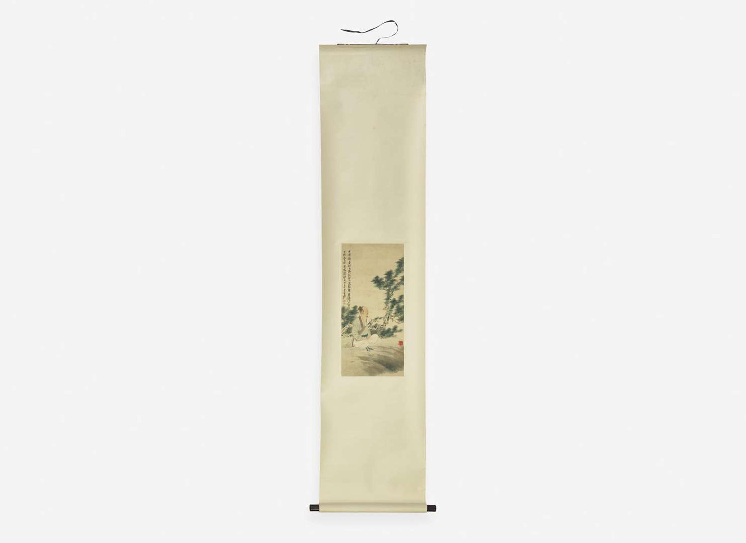 Zhang Daqian (Chinese, 1899-1983) Scholar Meditating in a Landscape, 1948 張大千（1899-1983）高士靜思圖 1948