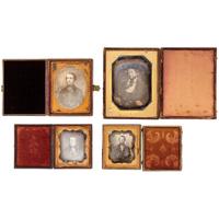 [EARLY PHOTOGRAPHY - PORTRAITURE]. A group of 10 cased images of men with notable facial hair, including: