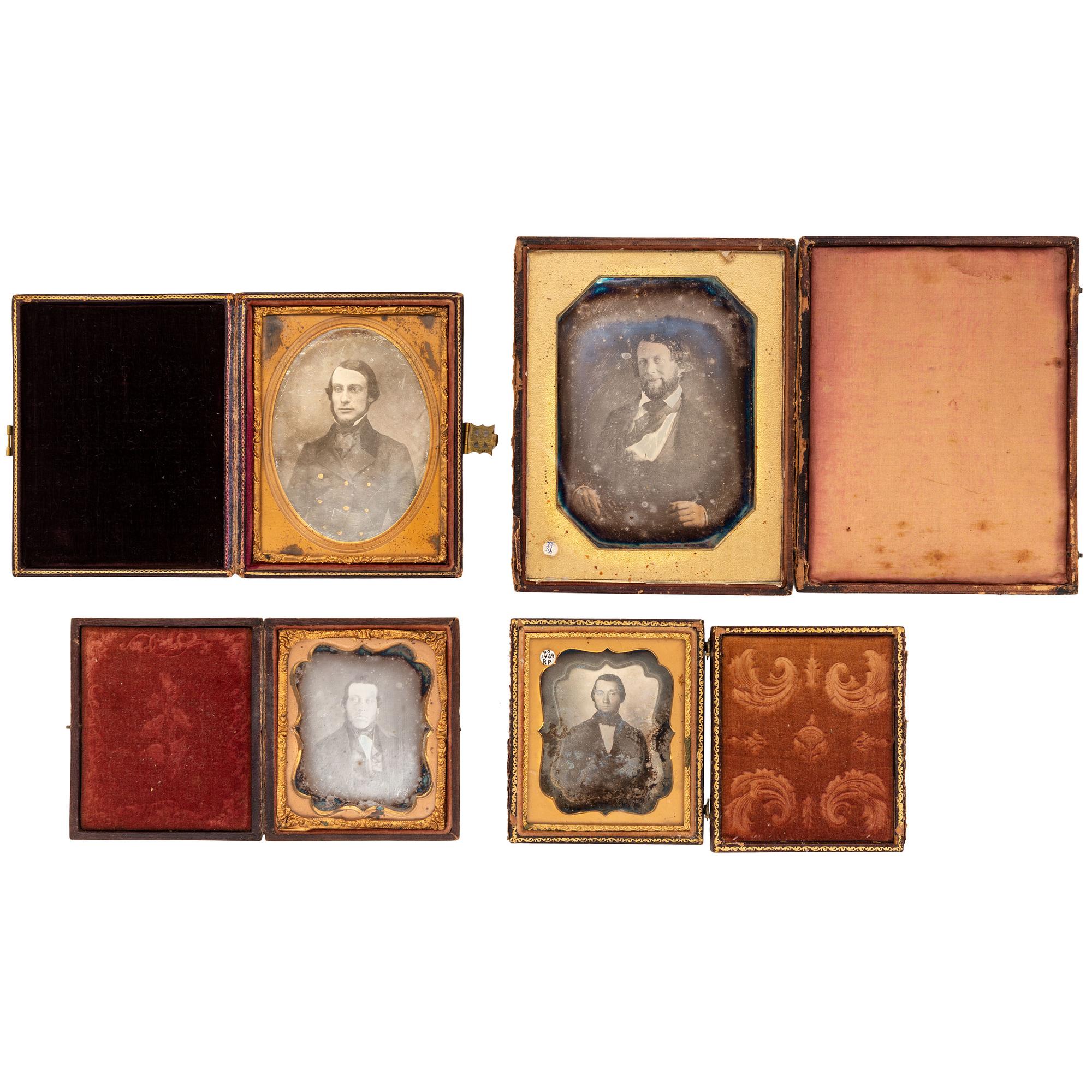 [EARLY PHOTOGRAPHY - PORTRAITURE]. A group of 10 cased images of men with notable facial hair, including: