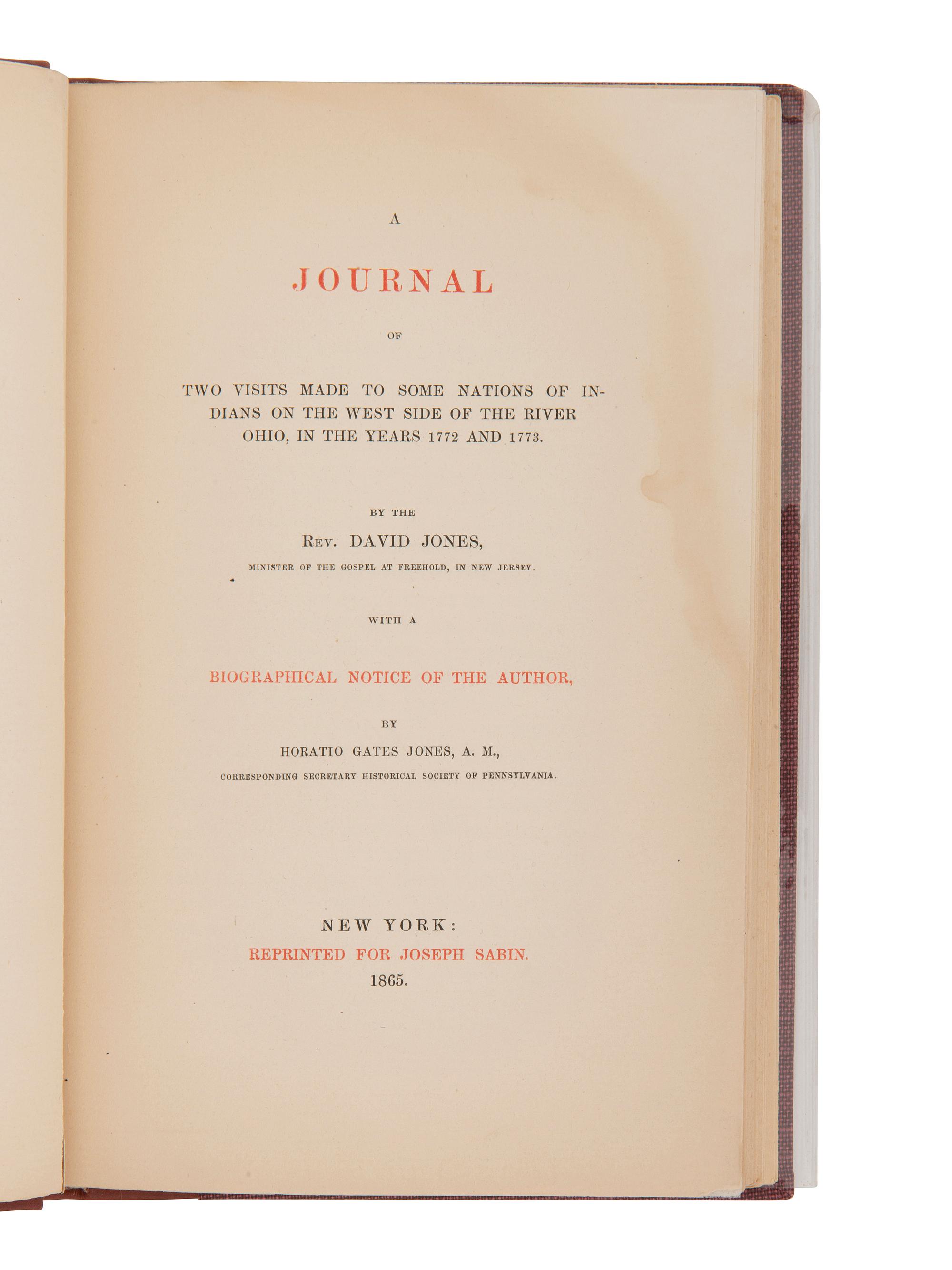 [NATIVE AMERICANS -- MISSIONARIES]. A group of 5 works relating to missionaries, comprising: