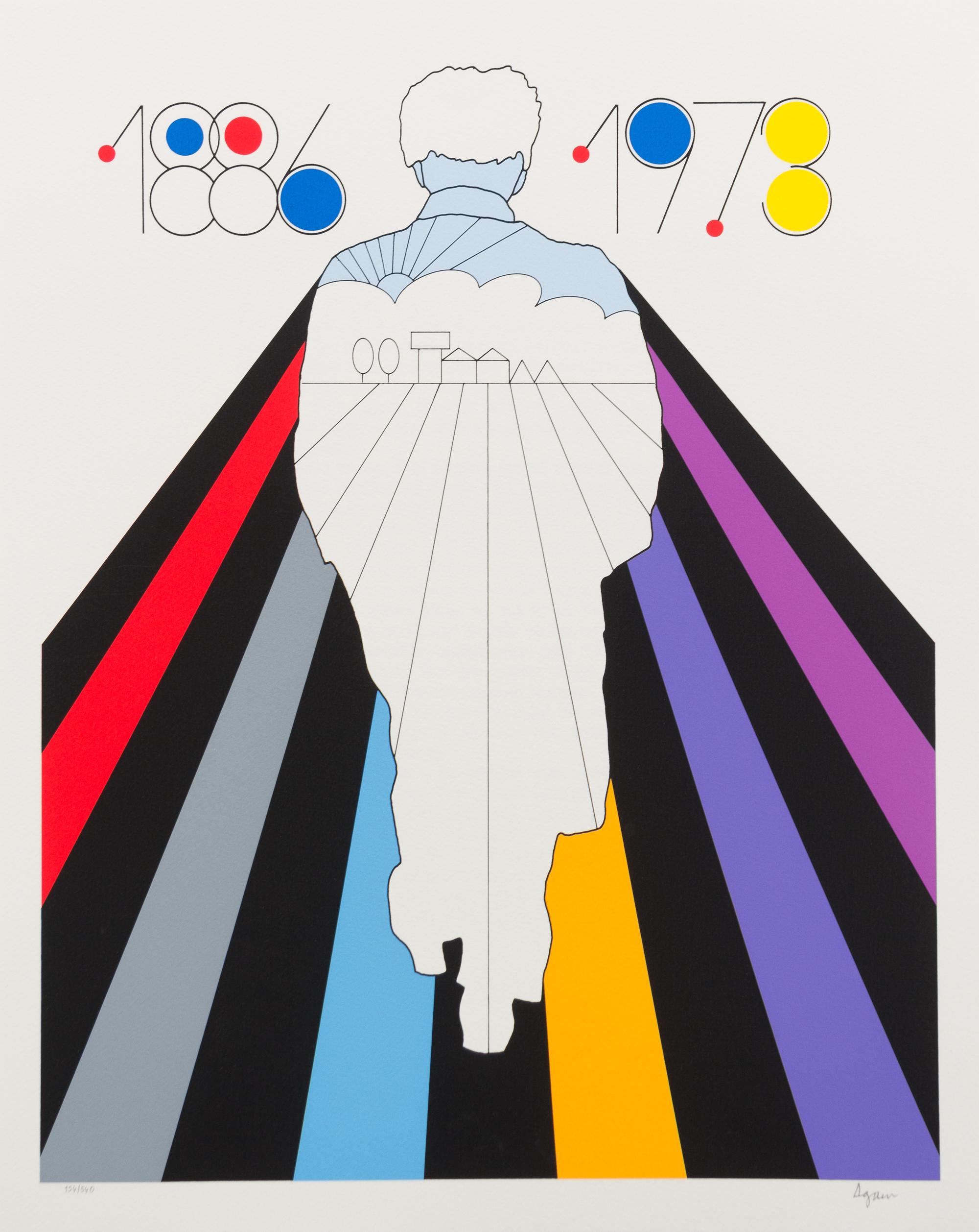 Yaacov Agam, (Israeli, b. 1928), Ben Gurion (folio containing 10 color silkscreens; each signed and numbered 154/540 in pencil to margi