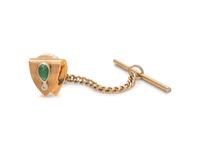 EMERALD AND DIAMOND TIE PIN