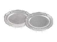 A Pair of Russian Silver Serving Platters