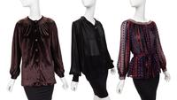 Three Designer Tops: One Yves Saint Laurent, One Calvin Klein, One Ungaro, 1970-90s