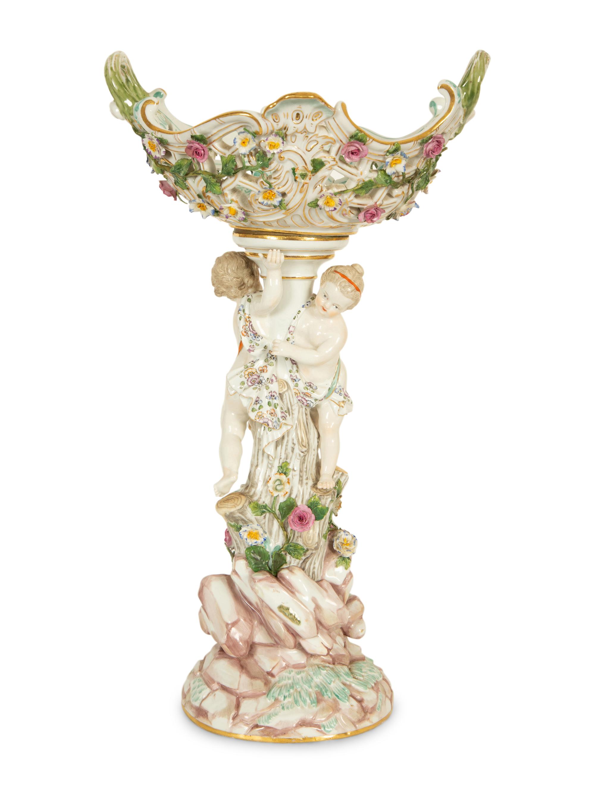 A Meissen Porcelain Figural Centerpiece — 19th Century