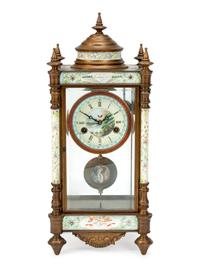 A Louis XVI Style Patinated Bronze Clock