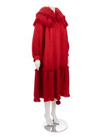 Saint Laurent Rive Gauche Red Coat, 1970-1980s