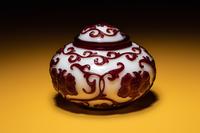A Red Overlay White Peking Glass Covered Jar