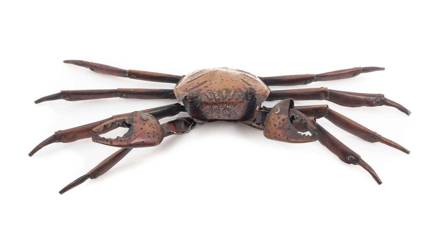 A Copper Articulated Model of a Crab — MEIJI PERIOD