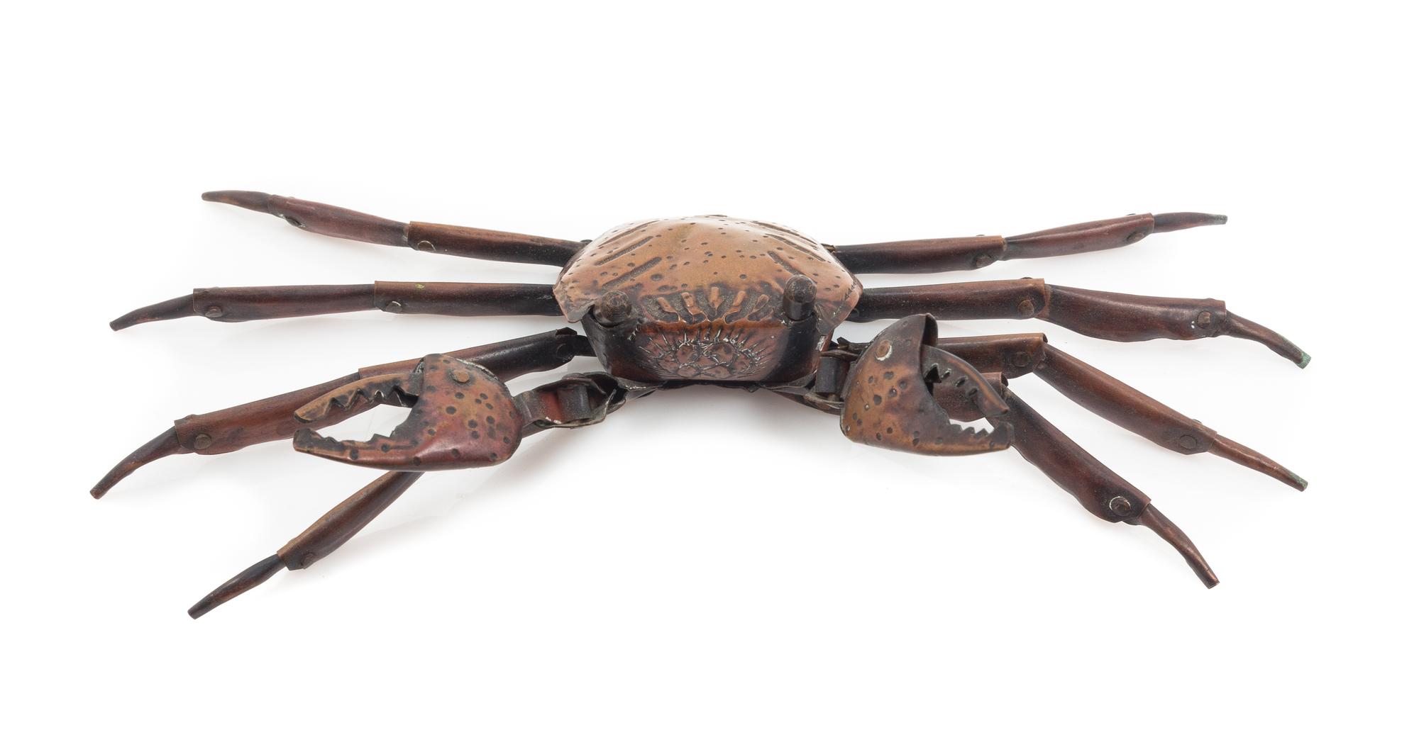 A Copper Articulated Model of a Crab — MEIJI PERIOD