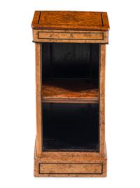 A Charles X Burlwood Pedestal Bookcase