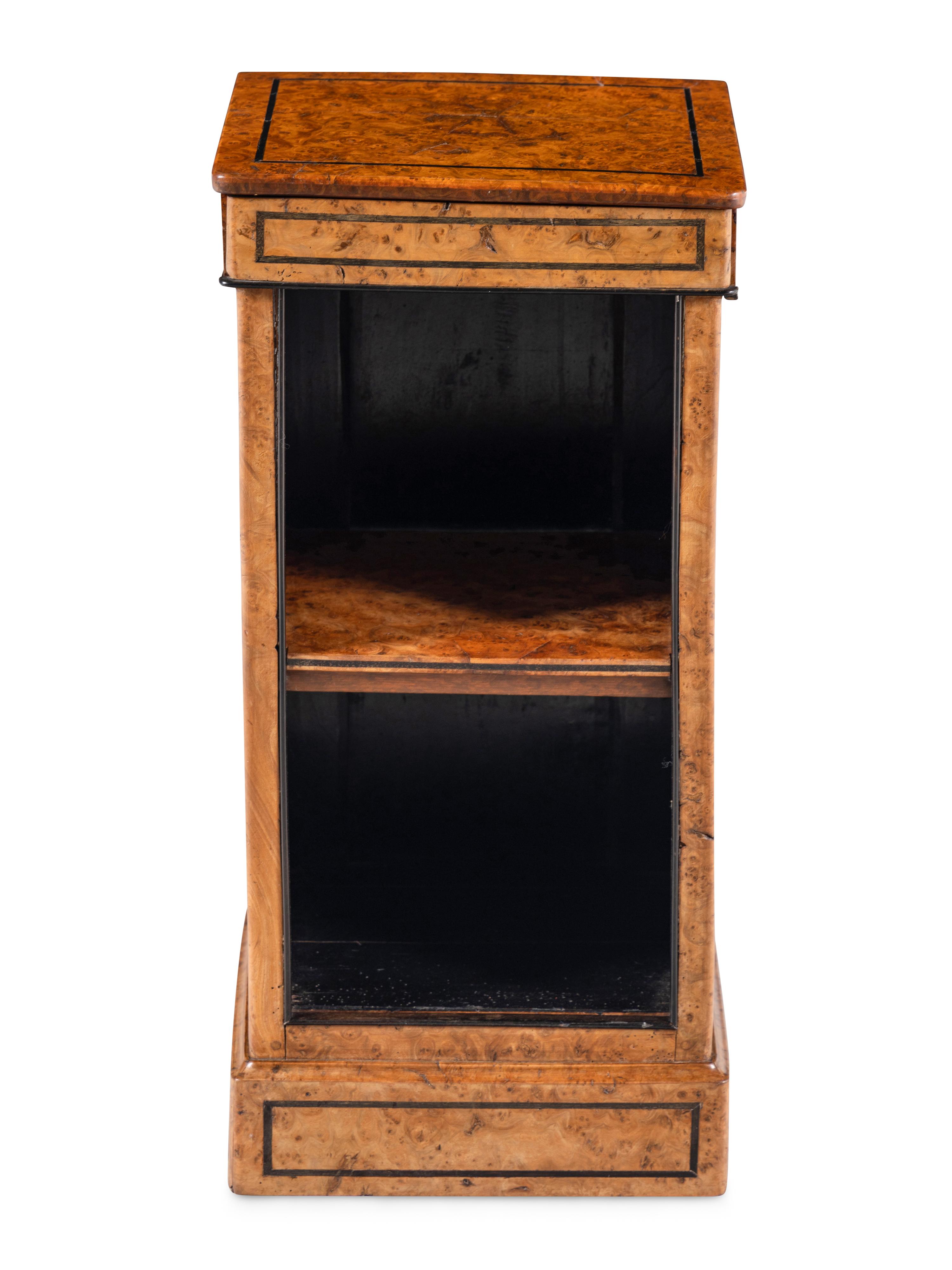 A Charles X Burlwood Pedestal Bookcase