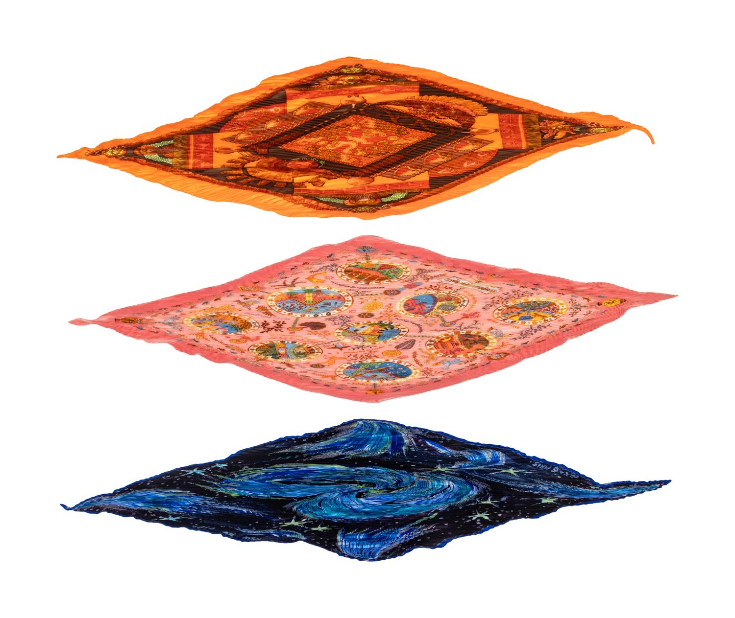 Hermès, Three Pleated Scarves