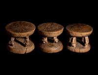 Three African Wood Stools