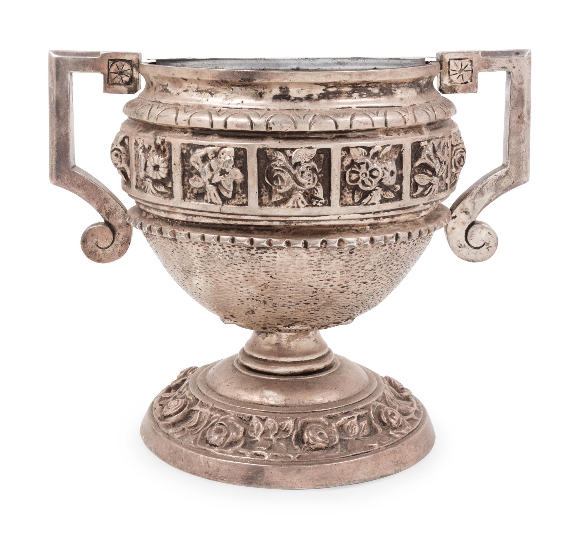 A Neoclassical Silvered Bronze Jardinière