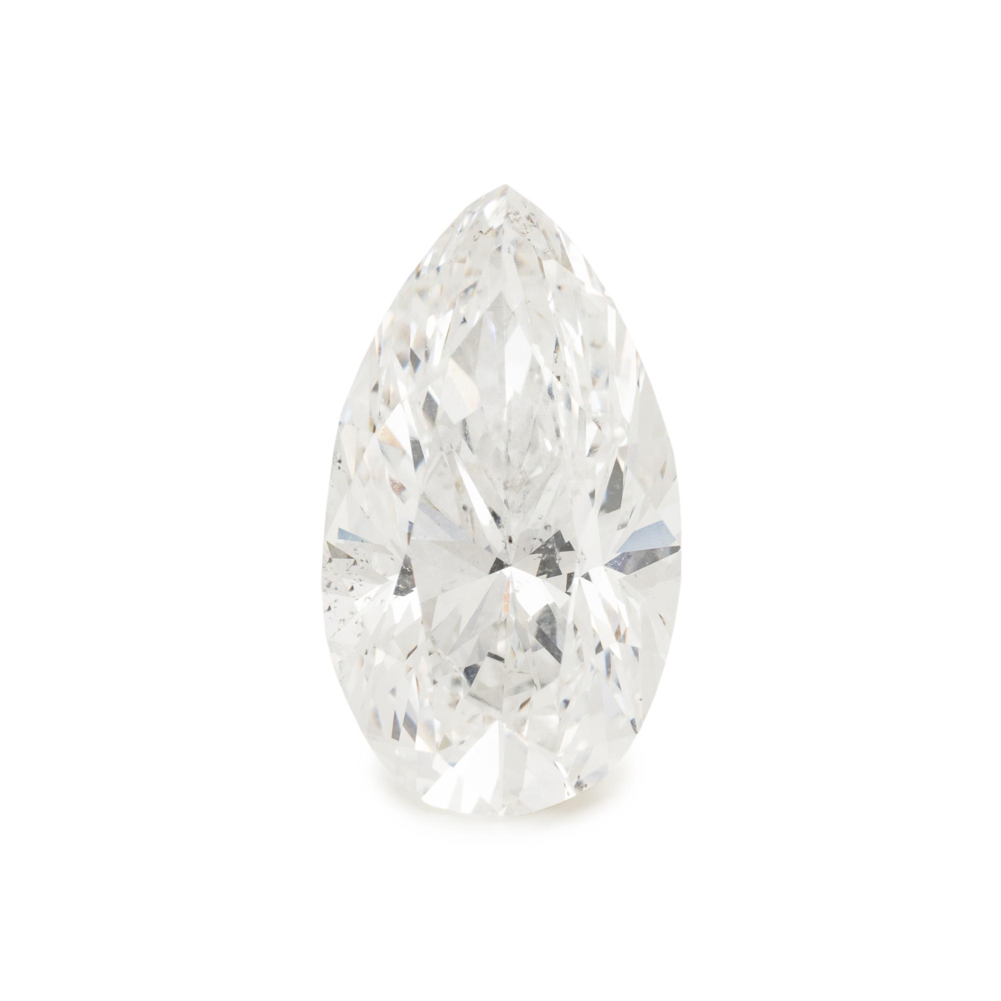 3.87 CARAT LASER DRILLED PEAR BRILLIANT CUT DIAMOND