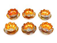 A Set of Six Tiffany Studios Favrile Glass Bowls and Saucers