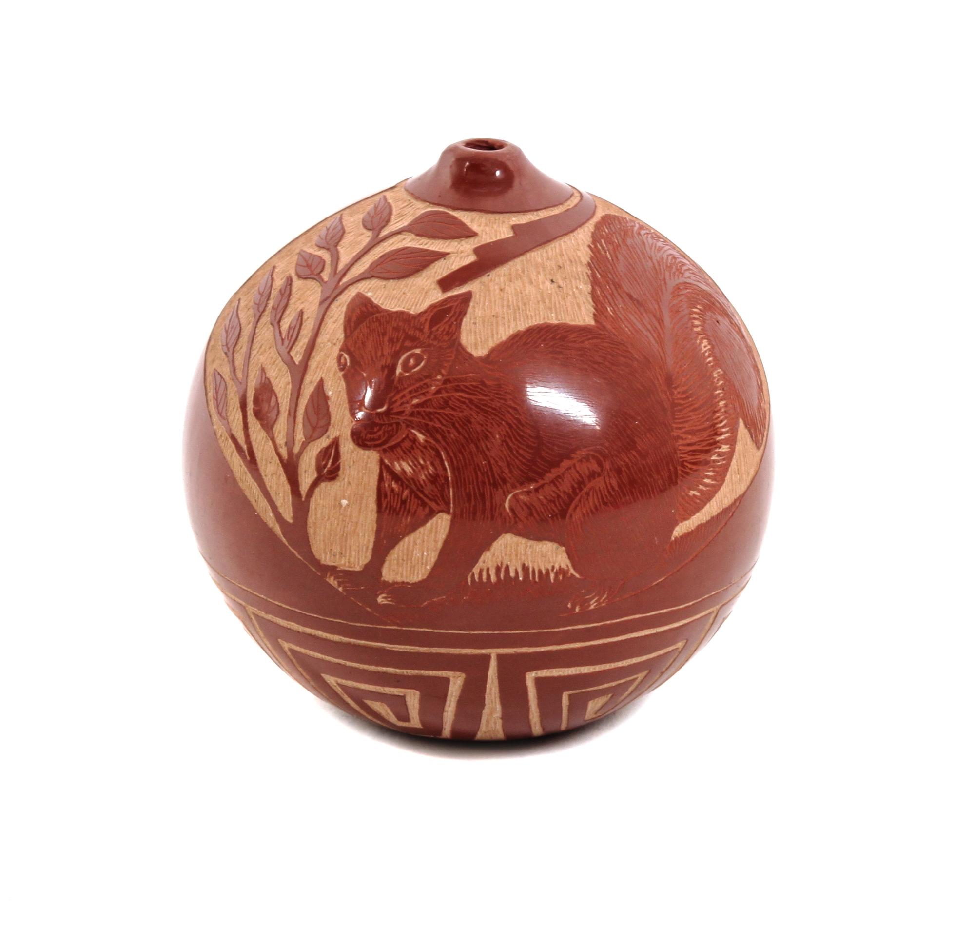 Grace Medicine Flower (b.1938), Santa Clara Height 2 1/2 x diameter 2 1/2 inches.